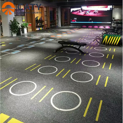 বহুমুখী ফাংশনাল জিম ফ্লোরিং সিস্টেম, শক-অ্যাসোসিং, ওয়েটলিফটিং এবং কার্ডিও জোনগুলির সাথে সংহত